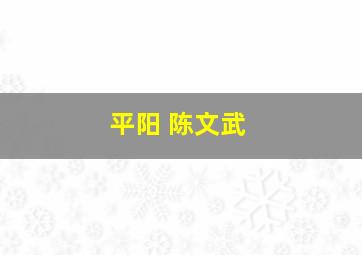 平阳 陈文武